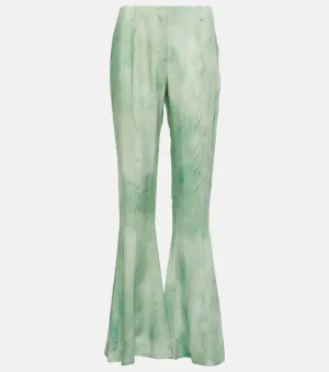 ACNE STUDIOS mid-rise flared trousers, green