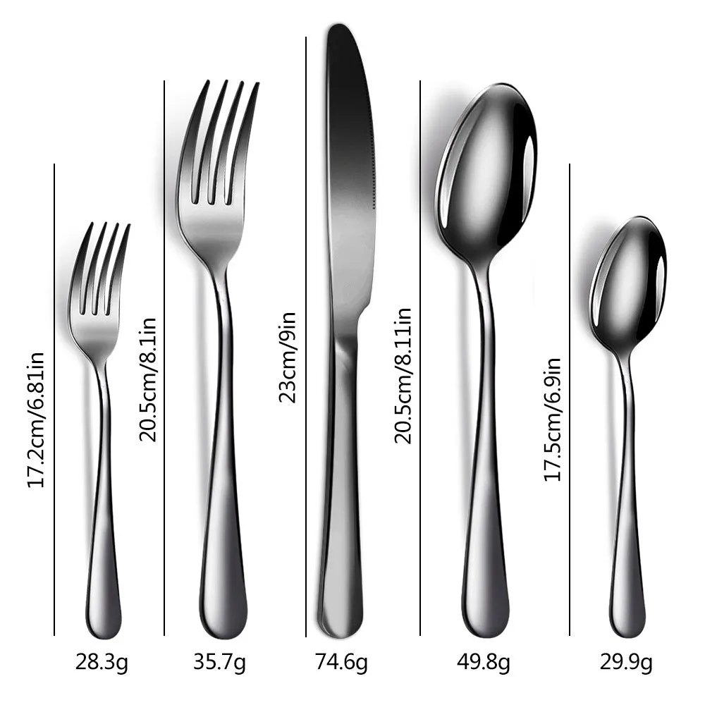 Stainless Steel Tableware Set 5-Piece Western Food Knife, Fork and Spoon 20-Piece Set Gift Set