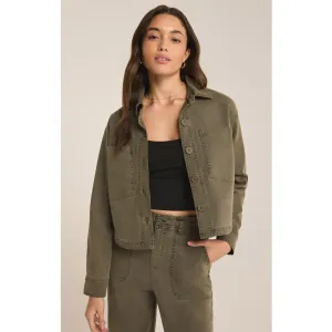 Z-Supply All Day Cropped Washed Jacket - GRAPE LEAF